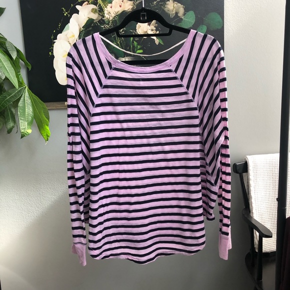 Splendid Striped Long Sleeve Easy Crew - Picture 4 of 5